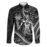 Filipinos Lapu Lapu Hero Family Matching Tank Maxi Dress and Hawaiian Shirt Black Polynesian Tribal Tattoo