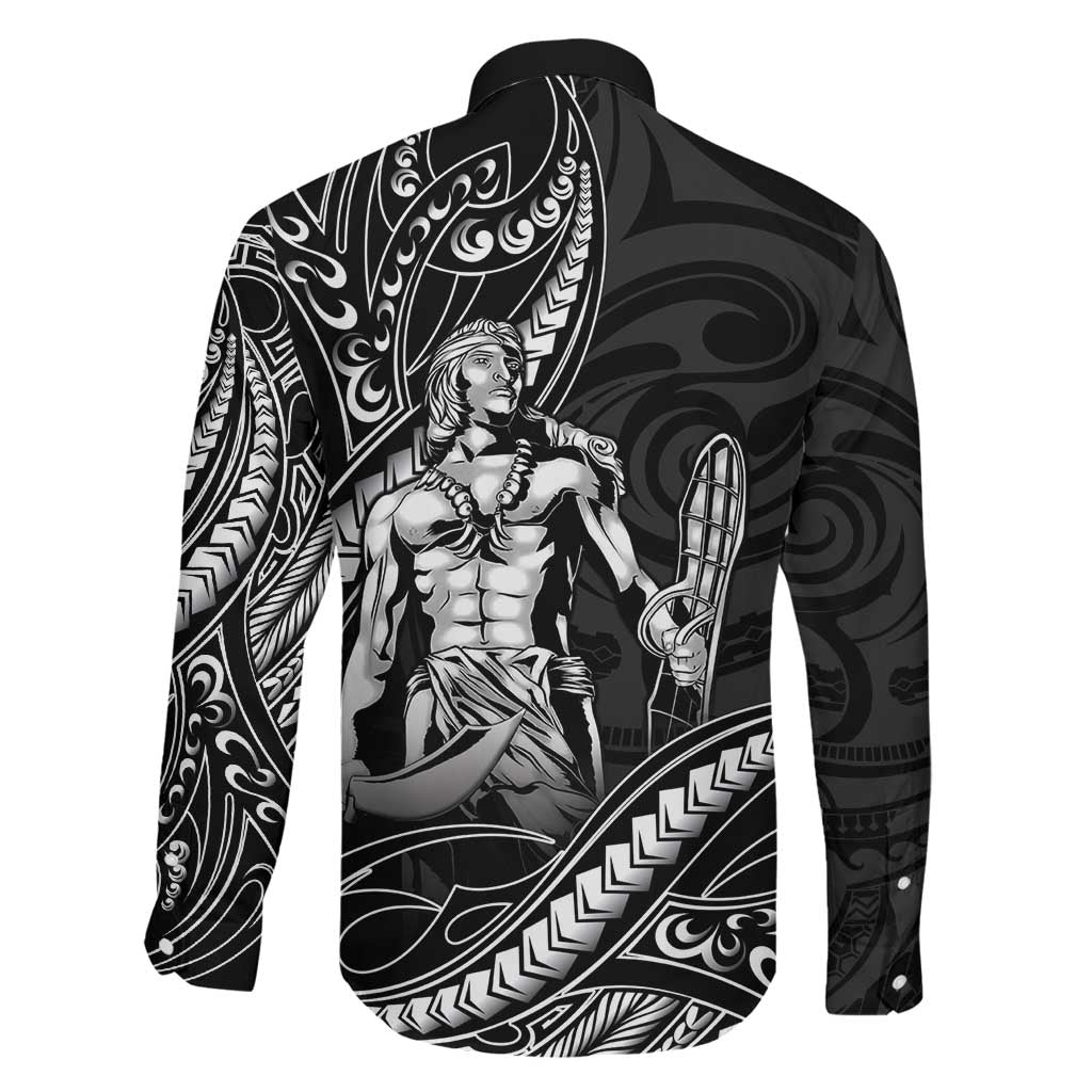 Filipinos Lapu Lapu Hero Family Matching Tank Maxi Dress and Hawaiian Shirt Black Polynesian Tribal Tattoo