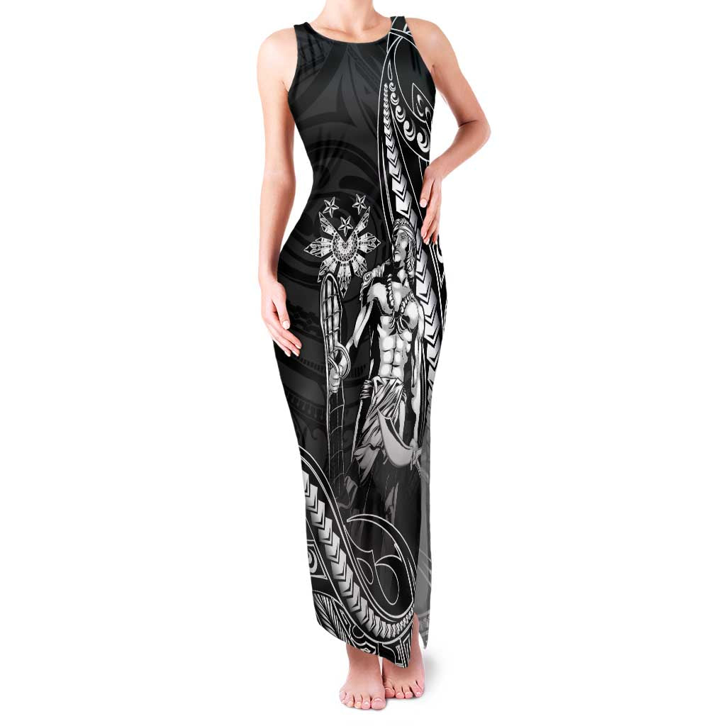 Filipinos Lapu Lapu Hero Family Matching Tank Maxi Dress and Hawaiian Shirt Black Polynesian Tribal Tattoo