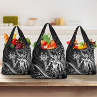 Filipinos Lapu Lapu Hero Grocery Bag Black Polynesian Tribal Tattoo