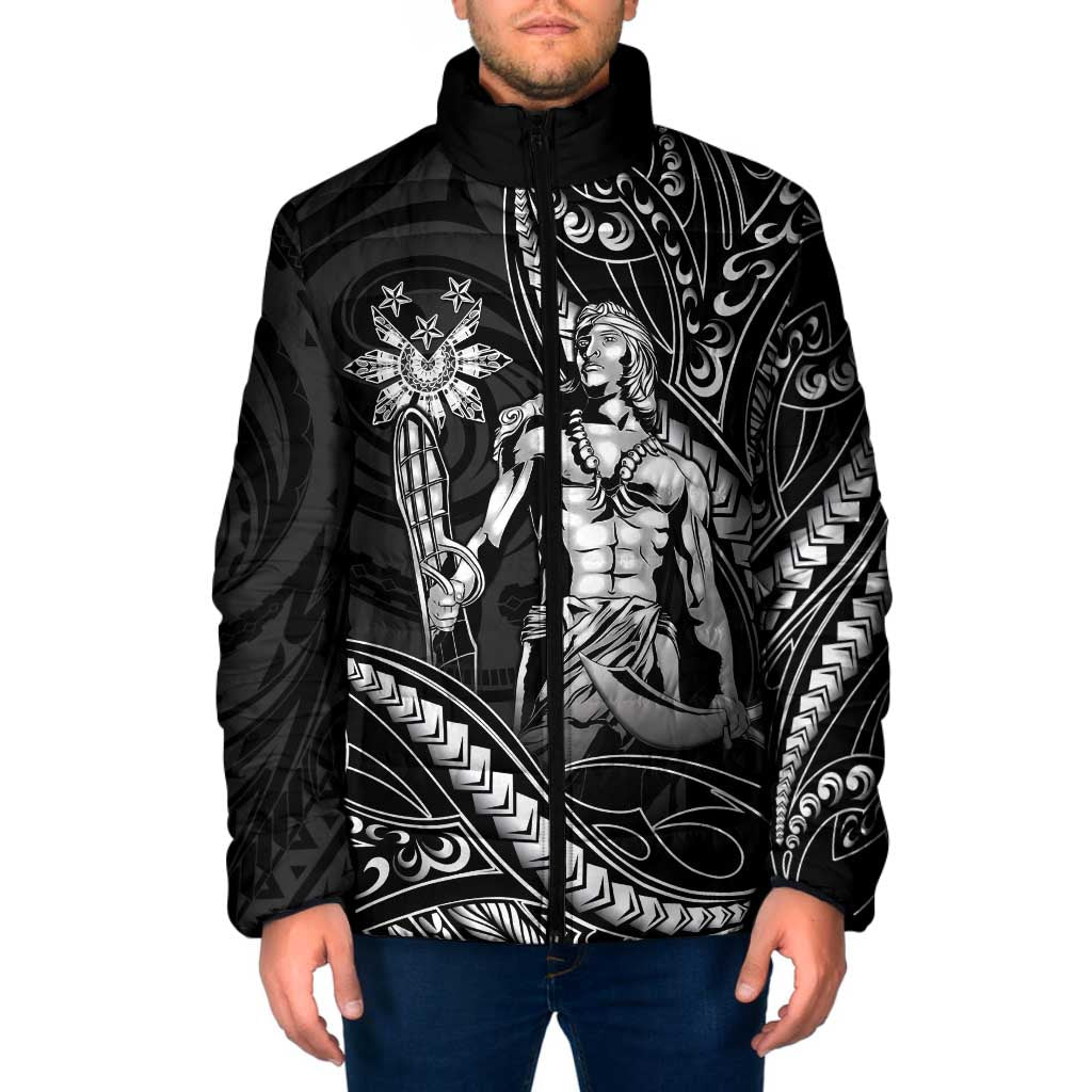 Filipinos Lapu Lapu Hero Padded Jacket Black Polynesian Tribal Tattoo
