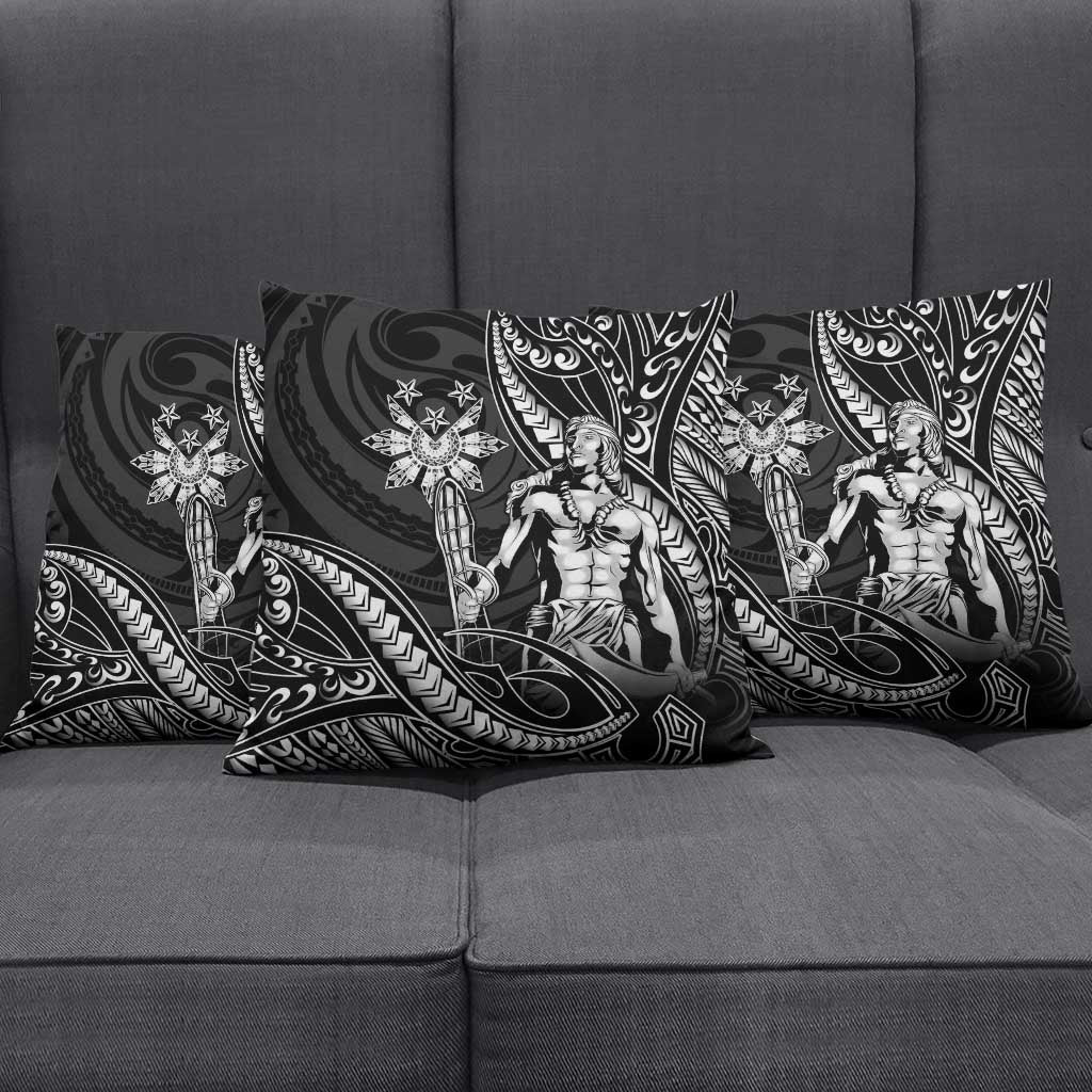 Filipinos Lapu Lapu Hero Pillow Cover Black Polynesian Tribal Tattoo
