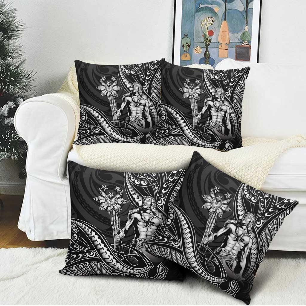 Filipinos Lapu Lapu Hero Pillow Cover Black Polynesian Tribal Tattoo