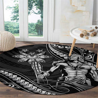 Filipinos Lapu Lapu Hero Round Carpet Black Polynesian Tribal Tattoo LT05 - Polynesian Pride