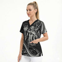 Filipinos Lapu Lapu Hero Scrub Top Black Polynesian Tribal Tattoo