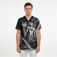 Filipinos Lapu Lapu Hero Scrub Top Black Polynesian Tribal Tattoo