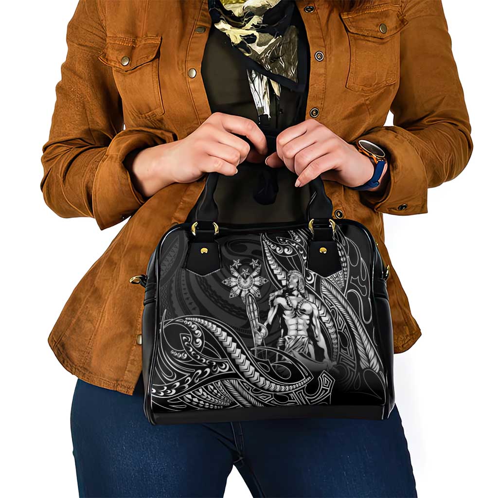 Filipinos Lapu Lapu Hero Shoulder Handbag Black Polynesian Tribal Tattoo LT05 - Polynesian Pride