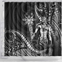 Filipinos Lapu Lapu Hero Shower Curtain Black Polynesian Tribal Tattoo