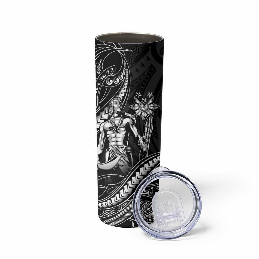 Filipinos Lapu Lapu Hero Skinny Tumbler Black Polynesian Tribal Tattoo LT05 - Polynesian Pride