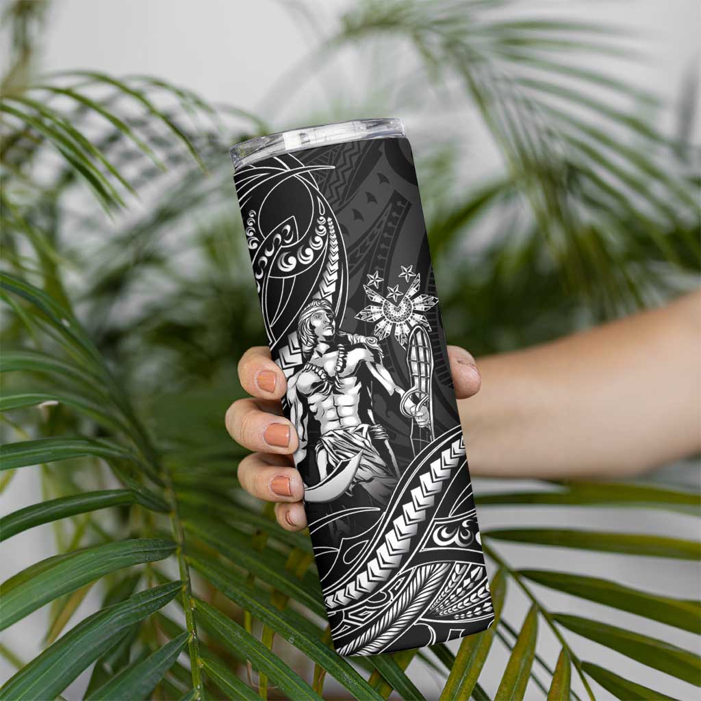 Filipinos Lapu Lapu Hero Skinny Tumbler Black Polynesian Tribal Tattoo LT05 - Polynesian Pride