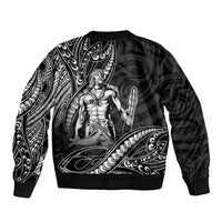 Filipinos Lapu Lapu Hero Sleeve Zip Bomber Jacket Black Polynesian Tribal Tattoo