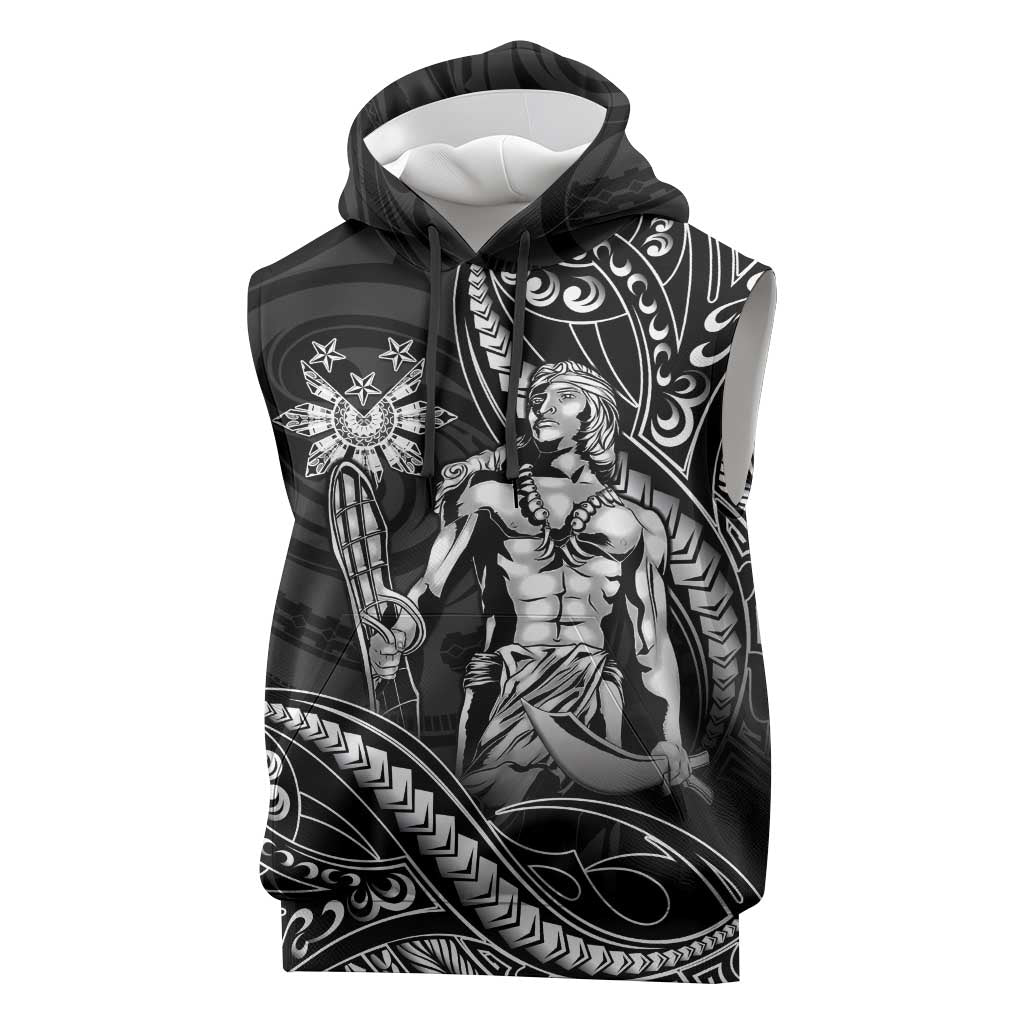 Filipinos Lapu Lapu Hero Sleeveless Hoodie Black Polynesian Tribal Tattoo