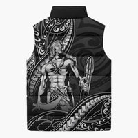 Filipinos Lapu Lapu Hero Sleeveless Puffer Jacket Black Polynesian Tribal Tattoo
