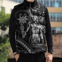 Filipinos Lapu Lapu Hero Sleeveless Puffer Jacket Black Polynesian Tribal Tattoo