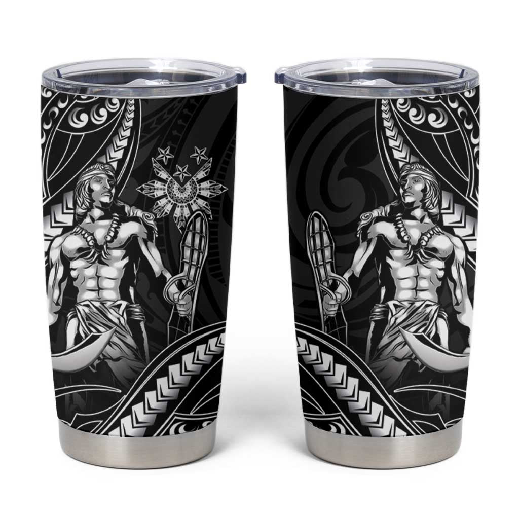 Filipinos Lapu Lapu Hero Tumbler Cup Black Polynesian Tribal Tattoo