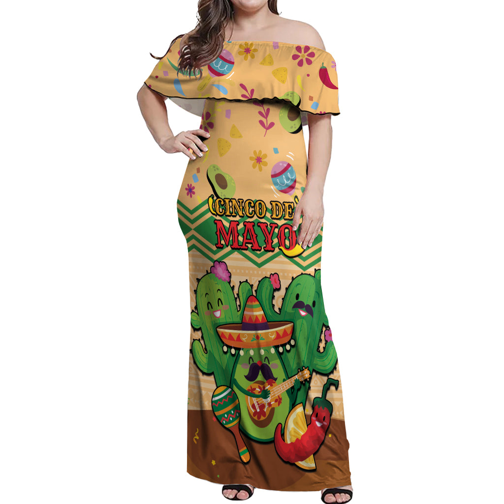 Personalised Hawaii Cinco De Mayo Off Shoulder Maxi Dress Funny Style