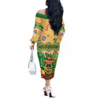 Personalised Hawaii Cinco De Mayo Off The Shoulder Long Sleeve Dress Funny Style