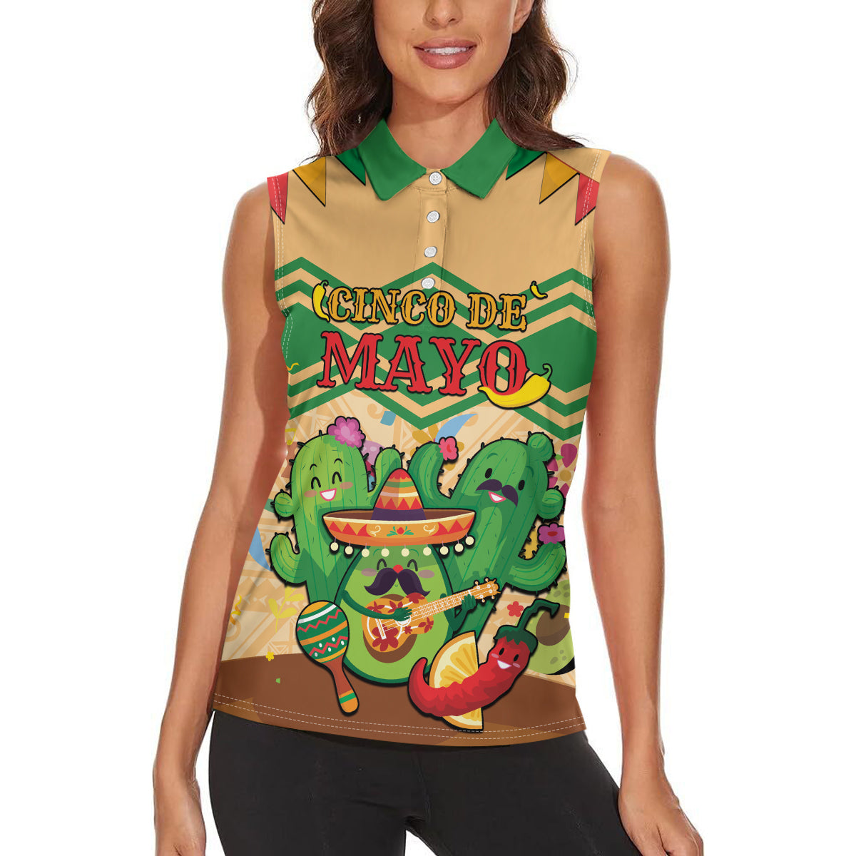 Personalised Hawaii Cinco De Mayo Women Sleeveless Polo Shirt Funny Style