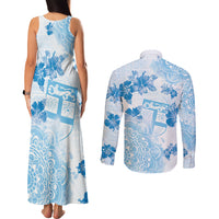 Happy Fiji Girmit Day Couples Matching Tank Maxi Dress and Long Sleeve Button Shirt Fijian Tapa With Mandala Pattern