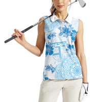 Happy Fiji Girmit Day Women Sleeveless Polo Shirt Fijian Tapa With Mandala Pattern