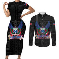Samoa 64th Independence Anniversary Couples Matching Short Sleeve Bodycon Dress and Long Sleeve Button Shirt