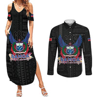 Samoa 64th Independence Anniversary Couples Matching Summer Maxi Dress and Long Sleeve Button Shirt
