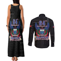 Samoa 64th Independence Anniversary Couples Matching Tank Maxi Dress and Long Sleeve Button Shirt