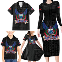 Samoa 64th Independence Anniversary Family Matching Long Sleeve Bodycon Dress and Hawaiian Shirt LT05 - Polynesian Pride