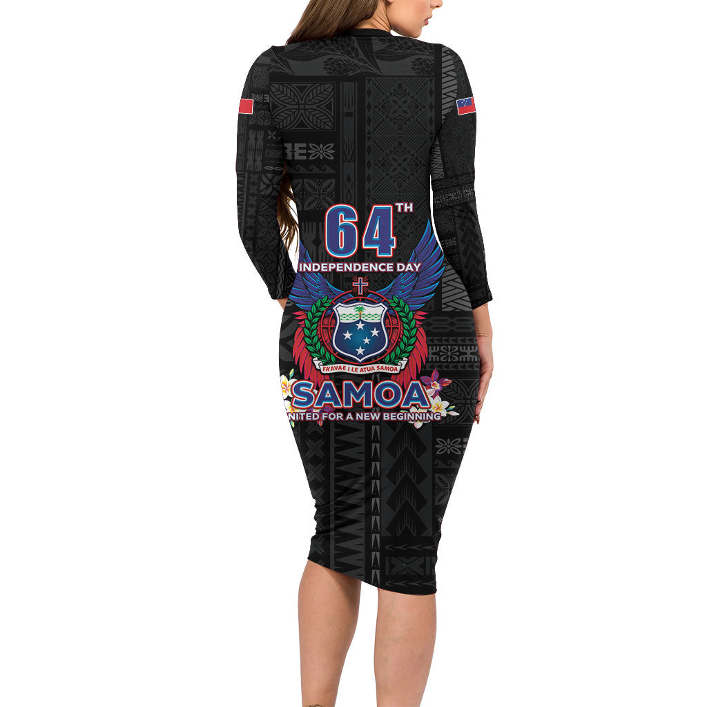 Samoa 64th Independence Anniversary Family Matching Long Sleeve Bodycon Dress and Hawaiian Shirt LT05 - Polynesian Pride
