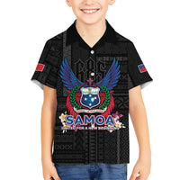 Samoa 64th Independence Anniversary Family Matching Long Sleeve Bodycon Dress and Hawaiian Shirt LT05 Son's Shirt Black - Polynesian Pride