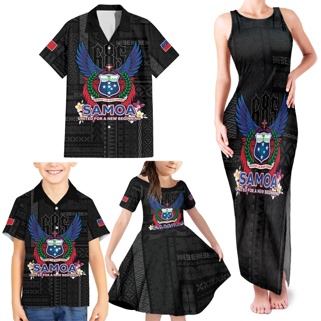 Samoa 64th Independence Anniversary Family Matching Tank Maxi Dress and Hawaiian Shirt LT05 - Polynesian Pride