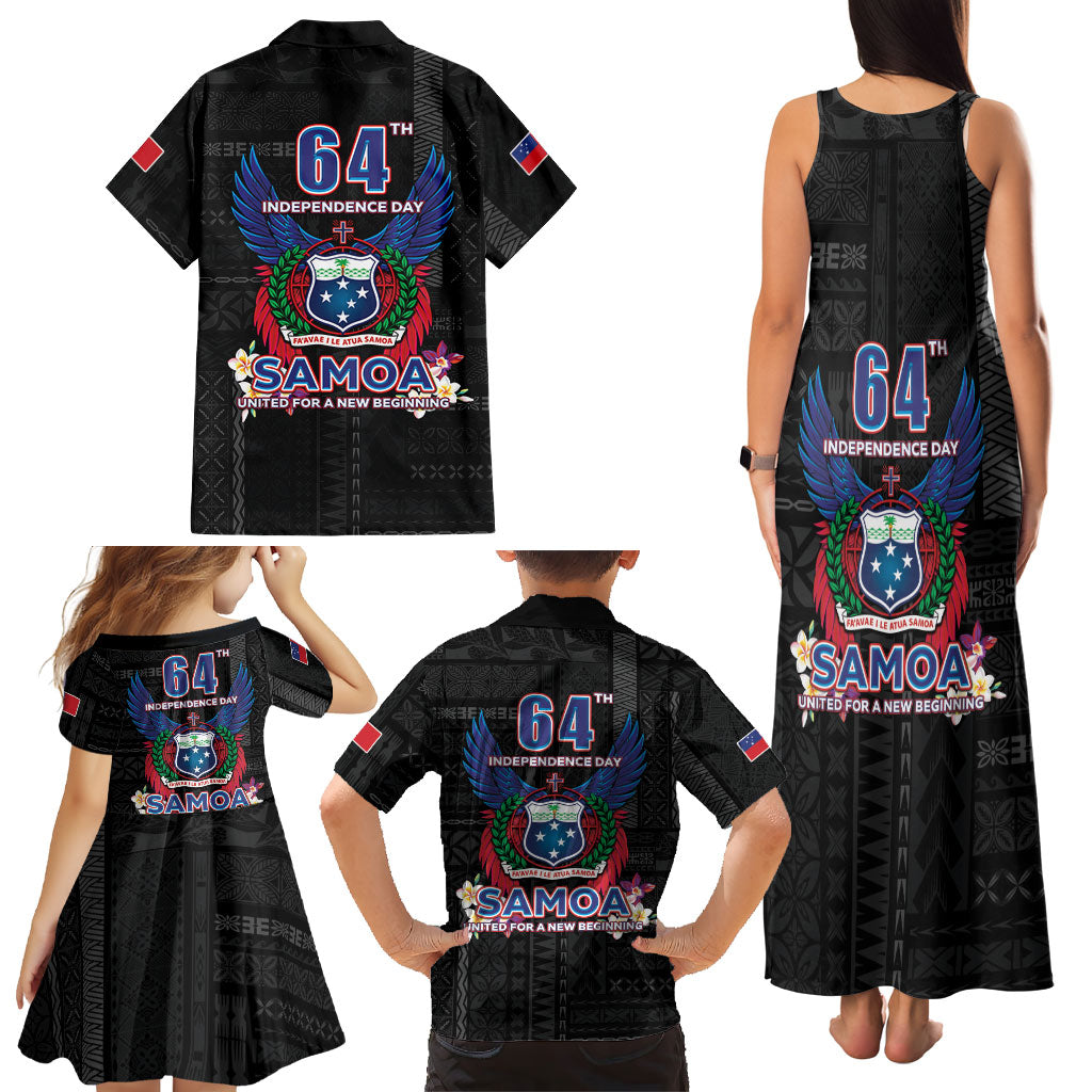Samoa 64th Independence Anniversary Family Matching Tank Maxi Dress and Hawaiian Shirt LT05 - Polynesian Pride