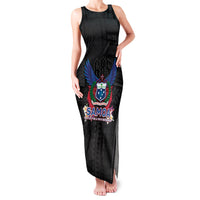 Samoa 64th Independence Anniversary Family Matching Tank Maxi Dress and Hawaiian Shirt LT05 Mom's Dress Black - Polynesian Pride