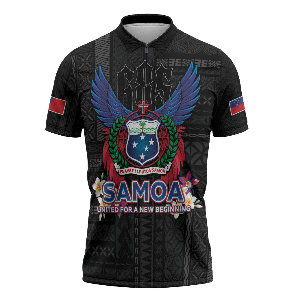 Samoa 64th Independence Anniversary Zipper Polo Shirt