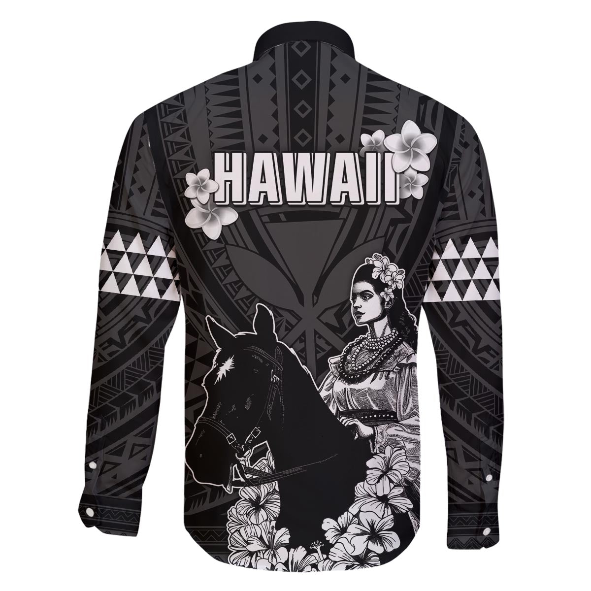 Hawaii King Kamehameha Day Parade Family Matching Puletasi and Hawaiian Shirt With Pa'u Riders Plumeria Kakau Tribal Pattern