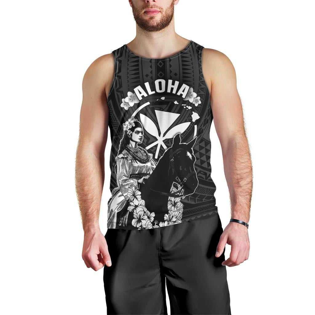 Hawaii King Kamehameha Day Parade Men Tank Top With Pa'u Riders Plumeria Kakau Tribal Pattern