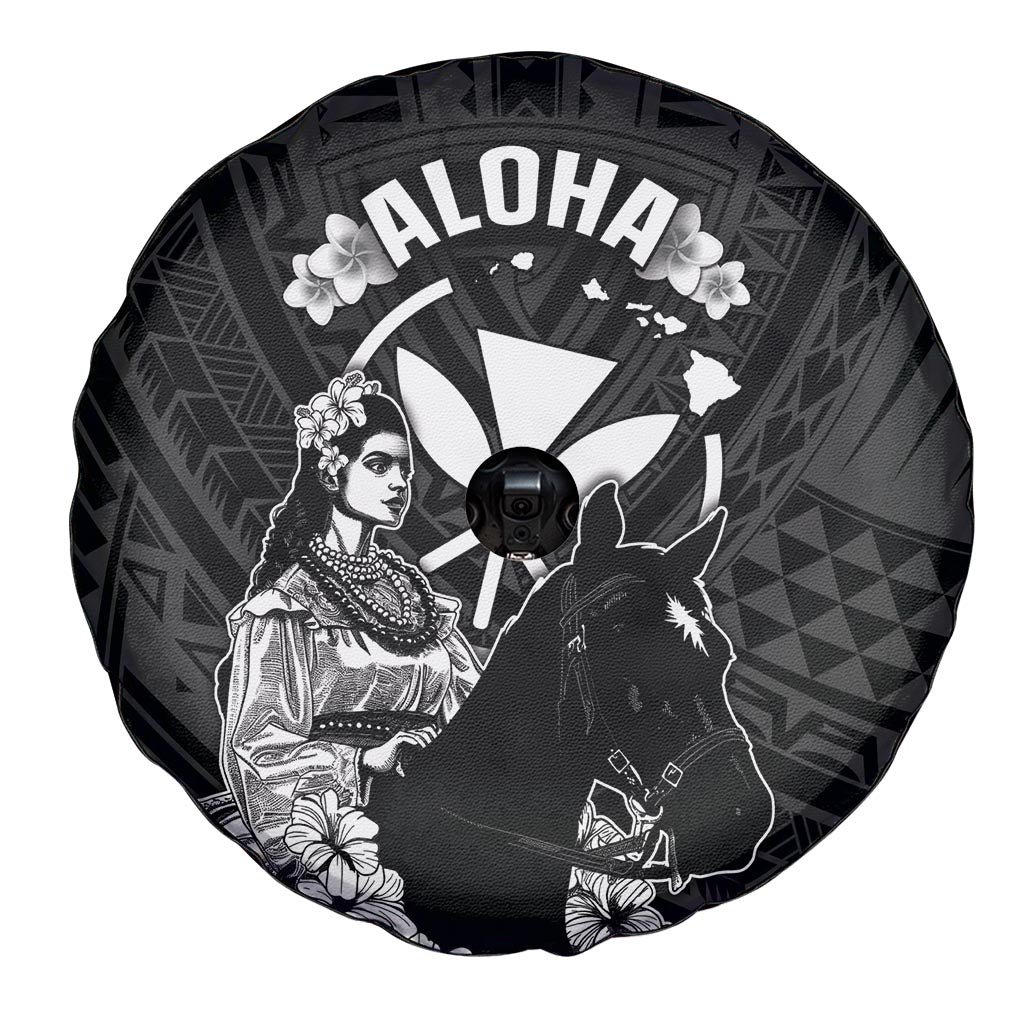 Hawaii King Kamehameha Day Parade Spare Tire Cover With Pa'u Riders Plumeria Kakau Tribal Pattern