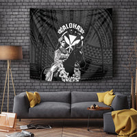 Hawaii King Kamehameha Day Parade Tapestry With Pa'u Riders Plumeria Kakau Tribal Pattern