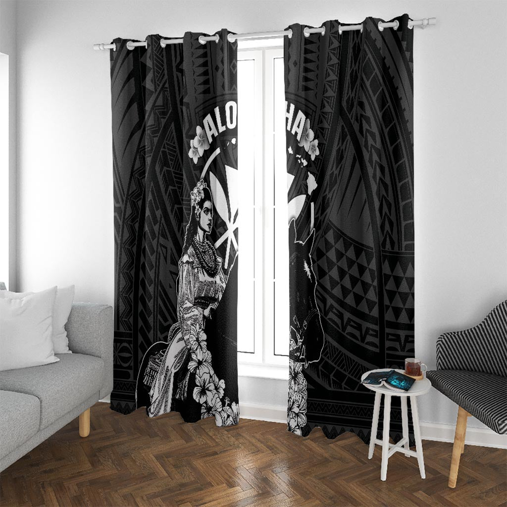 Hawaii King Kamehameha Day Parade Window Curtain With Pa'u Riders Plumeria Kakau Tribal Pattern