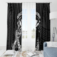 Hawaii King Kamehameha Day Parade Window Curtain With Pa'u Riders Plumeria Kakau Tribal Pattern