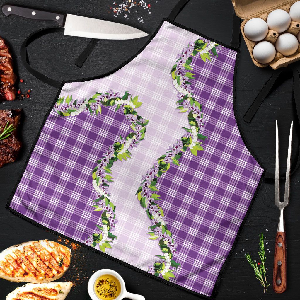 Violet Hawaii Palaka Apron Maile Pikake Honohono Orchid Lei LT05 Violet - Polynesian Pride