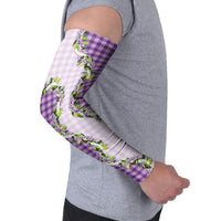 Violet Hawaii Palaka Arm Sleeves Maile Pikake Honohono Orchid Lei