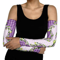 Violet Hawaii Palaka Arm Sleeves Maile Pikake Honohono Orchid Lei