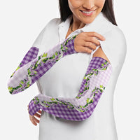 Violet Hawaii Palaka Arm Sleeves Maile Pikake Honohono Orchid Lei