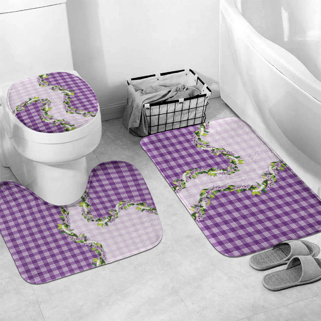 Violet Hawaii Palaka Bathroom Set Maile Pikake Honohono Orchid Lei