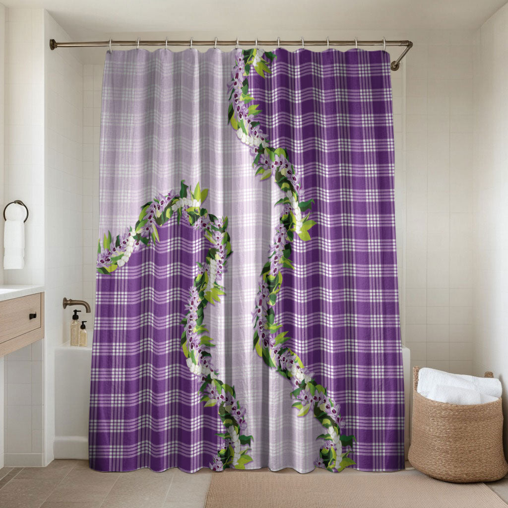 Violet Hawaii Palaka Bathroom Set Maile Pikake Honohono Orchid Lei