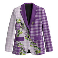 Violet Hawaii Palaka Blazer Maile Pikake Honohono Orchid Lei LT05 Unisex Violet - Polynesian Pride
