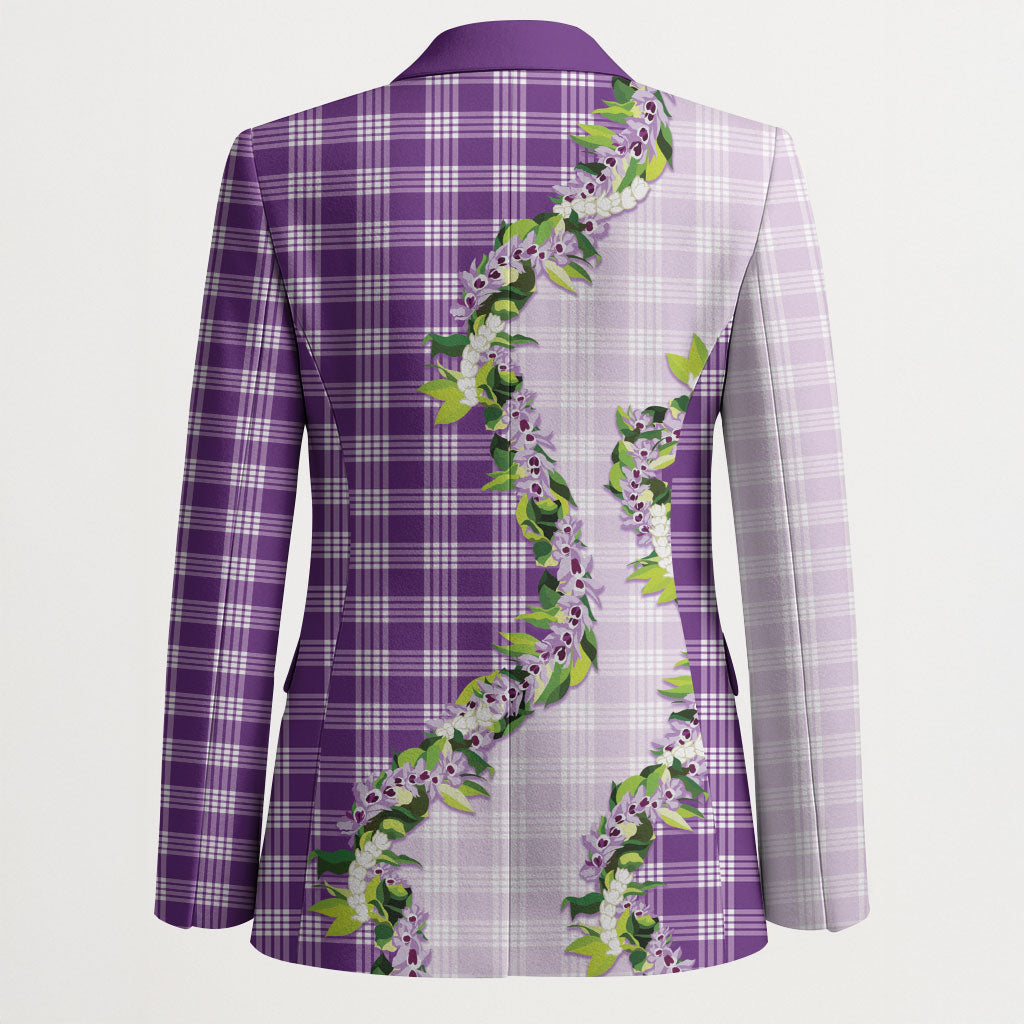 Violet Hawaii Palaka Blazer Maile Pikake Honohono Orchid Lei LT05 - Polynesian Pride