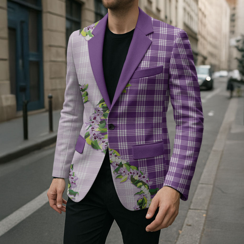 Violet Hawaii Palaka Blazer Maile Pikake Honohono Orchid Lei LT05 - Polynesian Pride