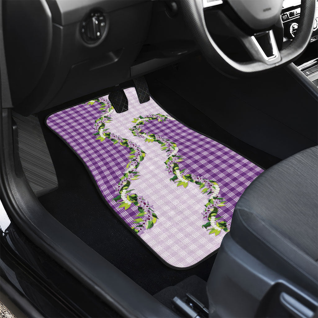 Violet Hawaii Palaka Car Mats Maile Pikake Honohono Orchid Lei
